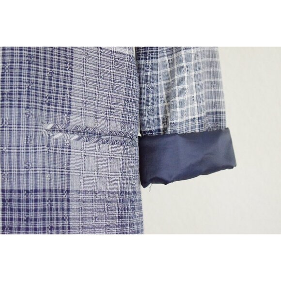 Vintge 90s Blue Plaid Oversized Blazer | size S‎ - Picture 6 of 10